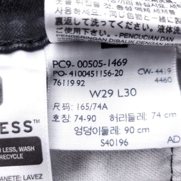 Levi's 505 Jeans Men 29x30 Black Straight Leg Grunge 90s Minimalist Casual Retro - Picture 9 of 14